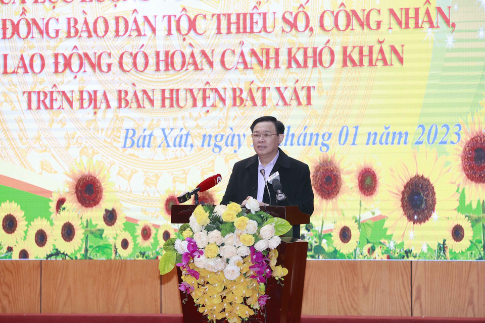 Chủ tịch Quốc hội Vương Đình Huệ phát biểu. (Ảnh: Doãn Tấn/TTXVN)