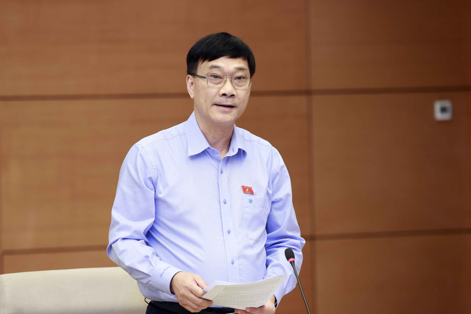 Chủ nhiệm Ủy ban Kinh tế của Quốc hội Vũ Hồng Thanh phát biểu. (Ảnh: Doãn Tấn/TTXVN)