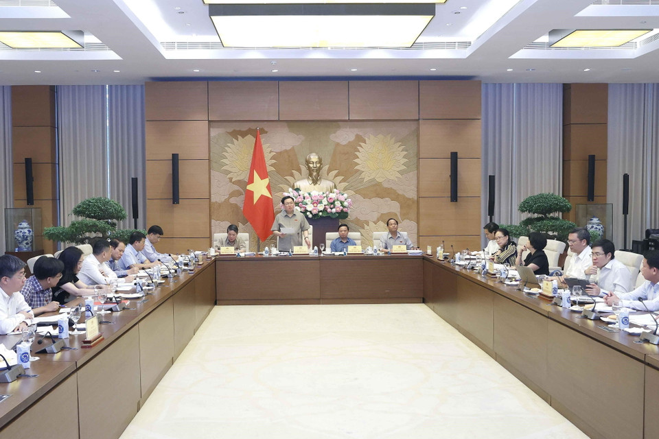 Chủ tịch Quốc hội Vương Đình Huệ phát biểu kết luận. (Ảnh: Doãn Tấn/TTXVN)