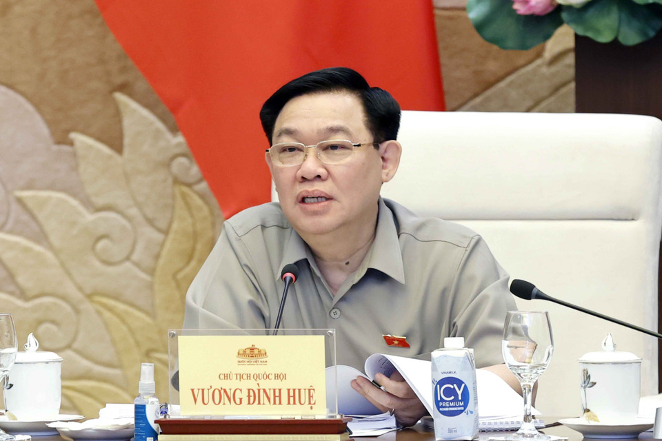 Chủ tịch Quốc hội Vương Đình Huệ phát biểu. (Ảnh: Doãn Tấn/TTXVN)