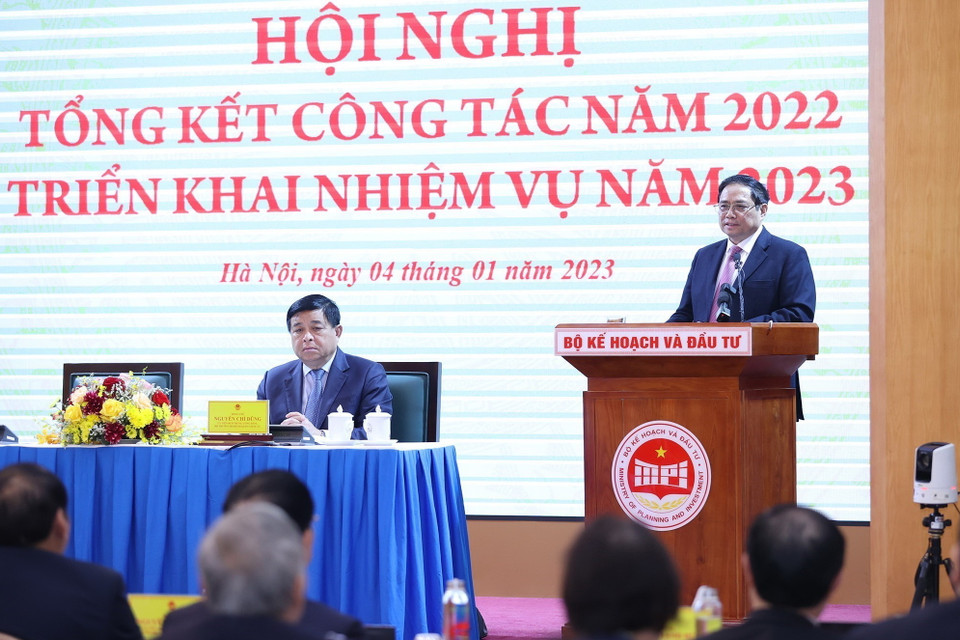 Thủ tướng Phạm Minh Chính phát biểu chỉ đạo. (Ảnh: Dương Giang/TTXVN)