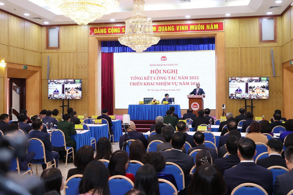 Thủ tướng Phạm Minh Chính phát biểu chỉ đạo. (Ảnh: Dương Giang/TTXVN)