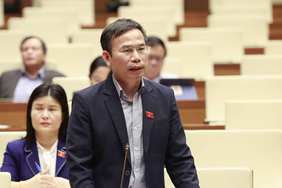 Đại biểu Quốc hội tỉnh Bình Định Đồng Ngọc Ba phát biểu. (Ảnh: Doãn Tấn/TTXVN)