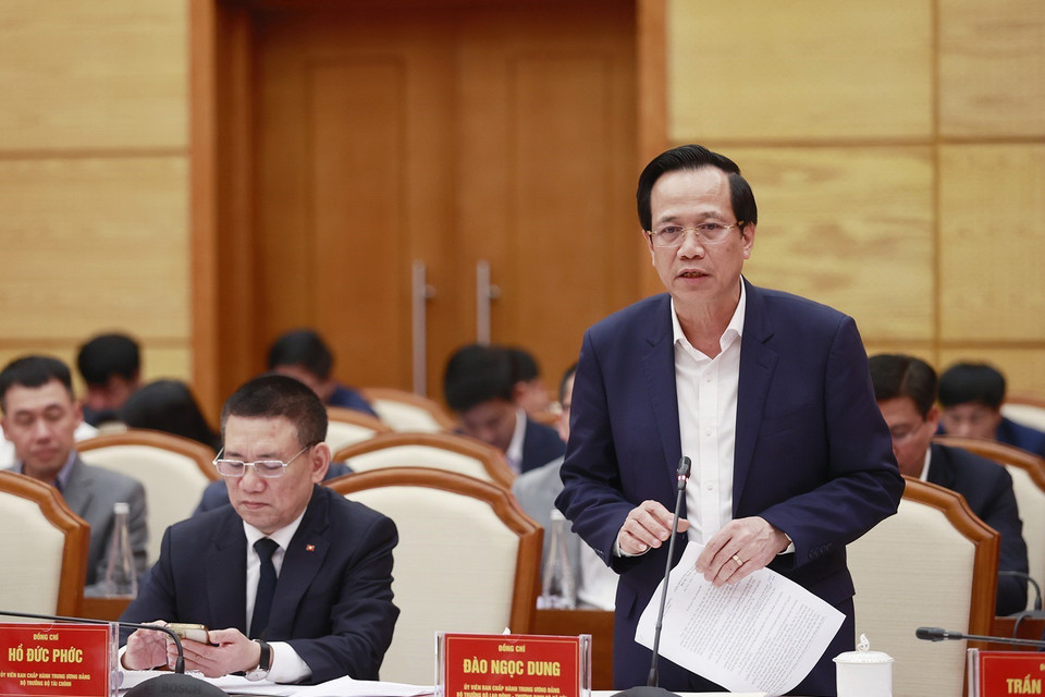 Bộ trưởng Bộ Lao động-Thương binh và Xã hội Đào Ngọc Dung phát biểu. (Ảnh: Dương Giang/TTXVN)