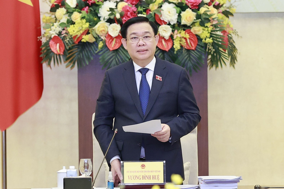 Chủ tịch Quốc hội Vương Đình Huệ phát biểu. (Ảnh: Doãn Tấn/TTXVN)