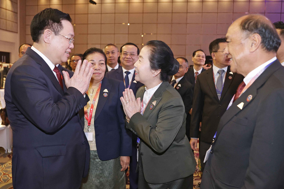 Chủ tịch Quốc hội Vương Đình Huệ và đại biểu dự Lễ khai mạc AIPA-44. (Ảnh: Doãn Tấn/TTXVN)