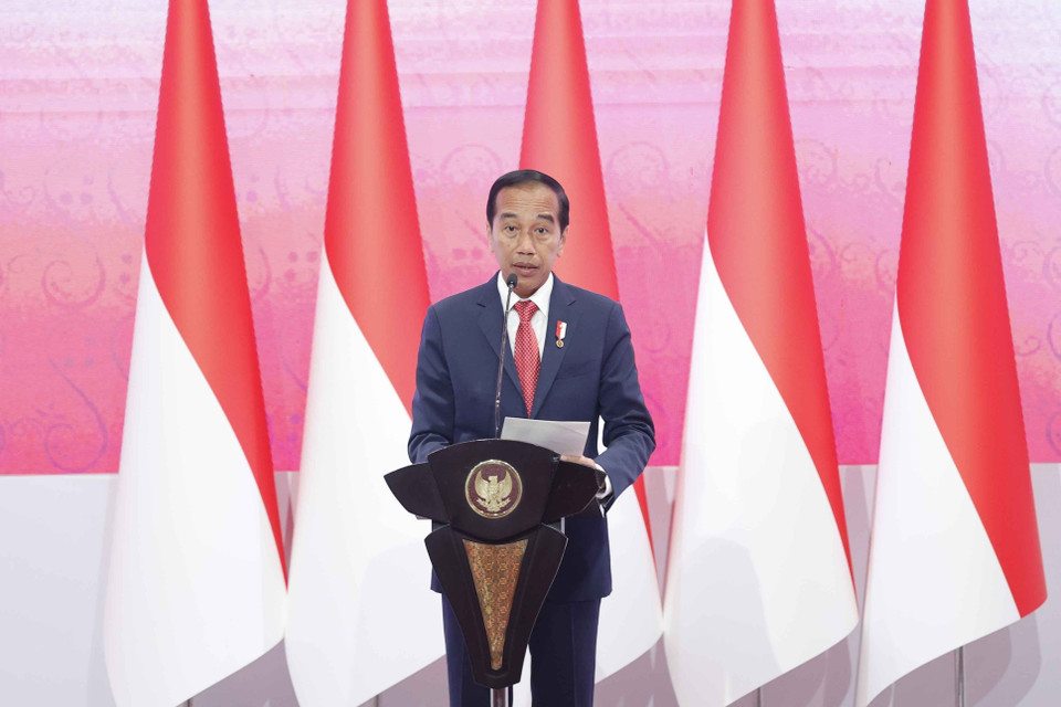 Tổng thống Indonesia Joko Widodo phát biểu. (Ảnh: Doãn Tấn/TTXVN)