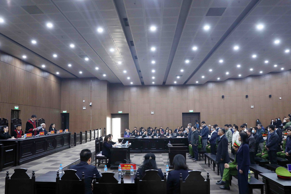 Quang cảnh buổi tuyên án. (Ảnh: Phạm Kiên/TTXVN)