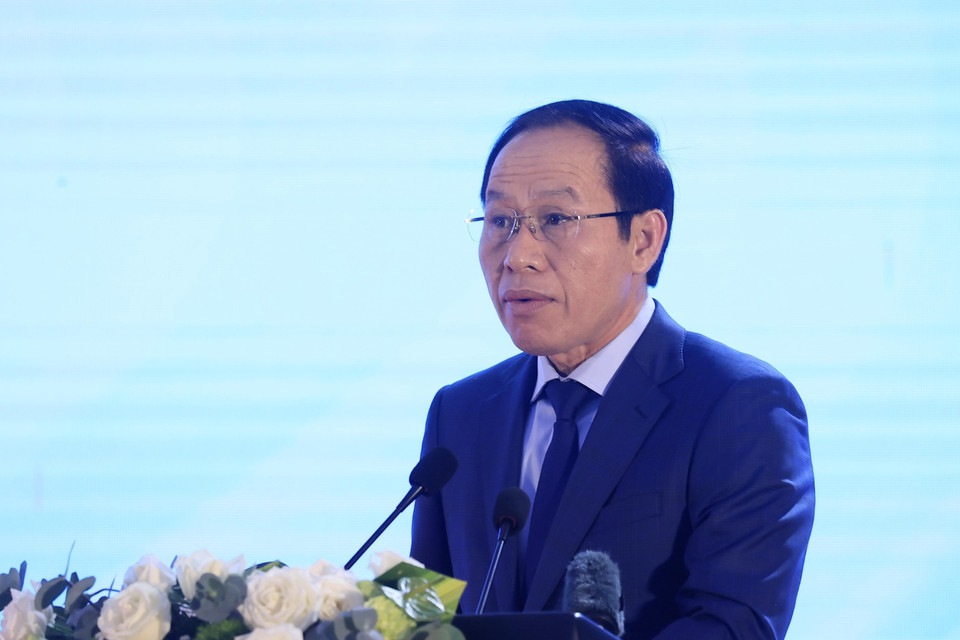 Ông Lê Tiến Châu, Ủy viên Trung ương Đảng, Bí thư Thành ủy Hải Phòng phát biểu. (Ảnh: Thống Nhất/TTXVN)