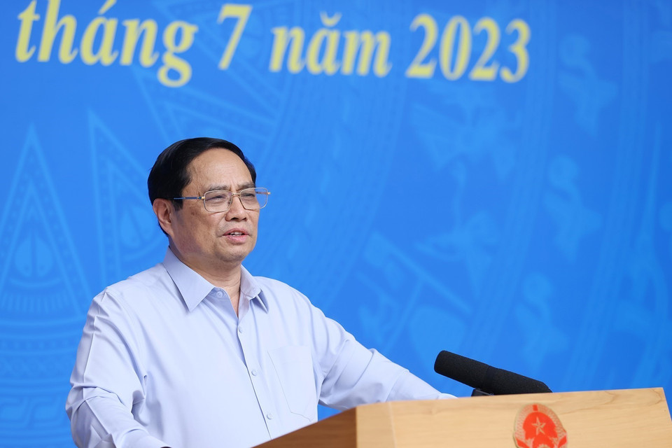 Thủ tướng Phạm Minh Chính chủ trì phiên họp. (Ảnh: Dương Giang/TTXVN)