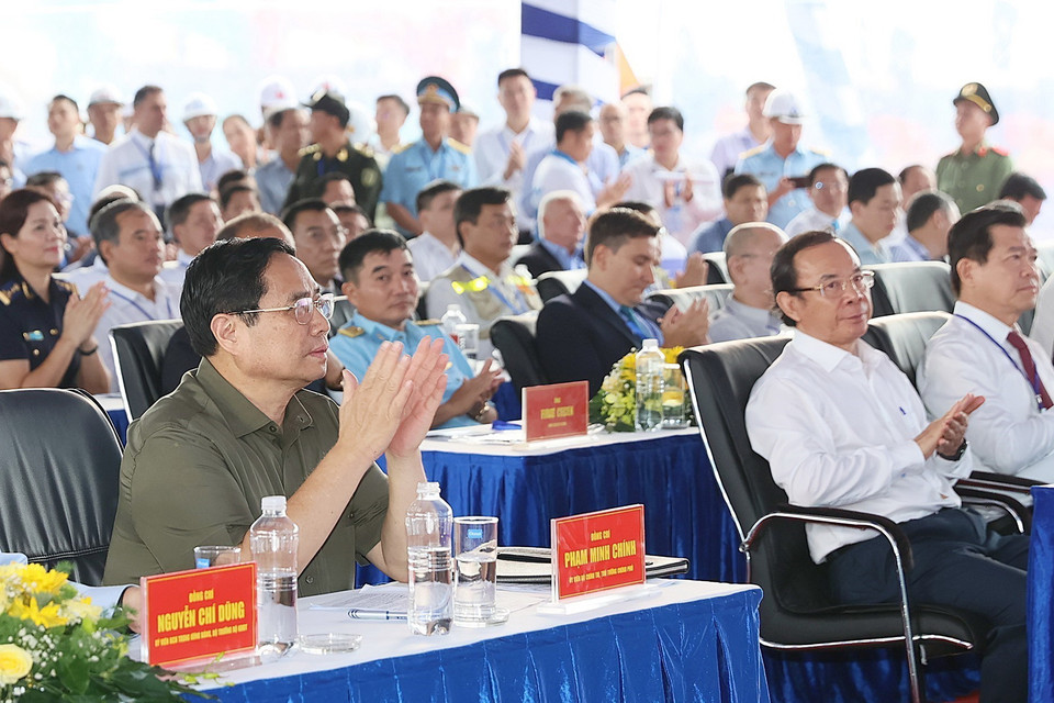 Thủ tướng Phạm Minh Chính dự Lễ Khởi công. (Ảnh: Dương Giang/TTXVN)