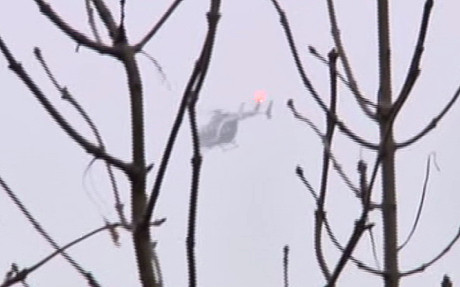 Máy bay cảnh sát gần hiện trường xảy ra vụ rượt đuổi 