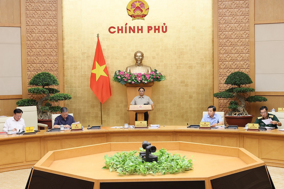 Thủ tướng Phạm Minh Chính chủ trì phiên họp. (Ảnh: Dương Giang/TTXVN)