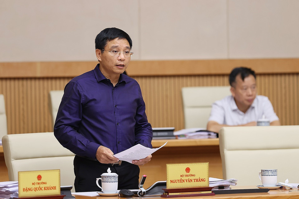 Bộ trưởng Bộ Giao thông Vận tải Nguyễn Văn Thắng phát biểu. (Ảnh: Dương Giang/TTXVN)