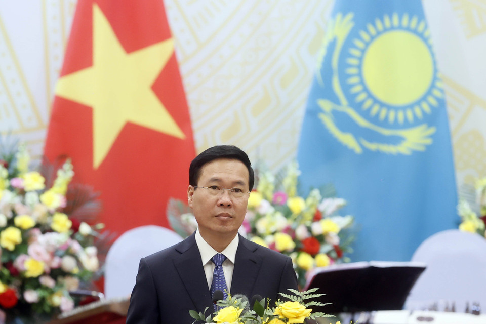 Chủ tịch nước Võ Văn Thưởng phát biểu. (Ảnh: Thống Nhất/TTXVN)