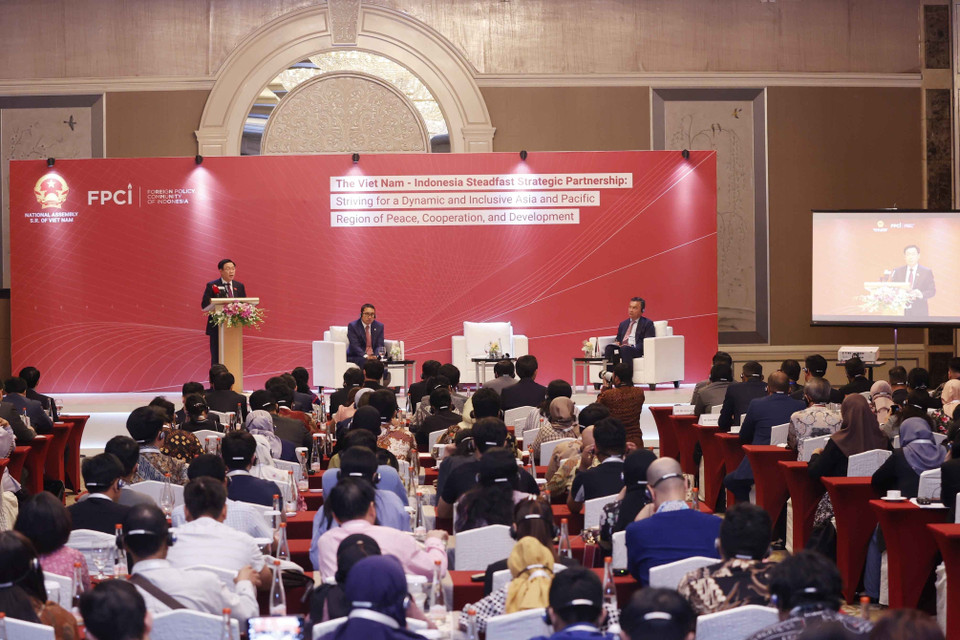 Chủ tịch Quốc hội Vương Đình Huệ phát biểu. (Ảnh: Doãn Tấn/TTXVN)