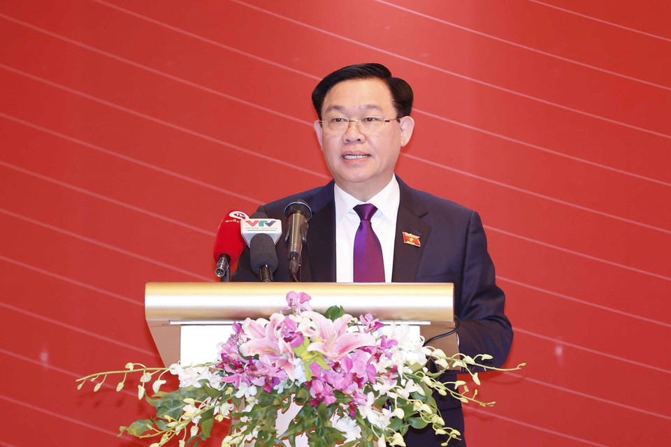 Chủ tịch Quốc hội Vương Đình Huệ phát biểu. (Ảnh: Doãn Tấn/TTXVN)