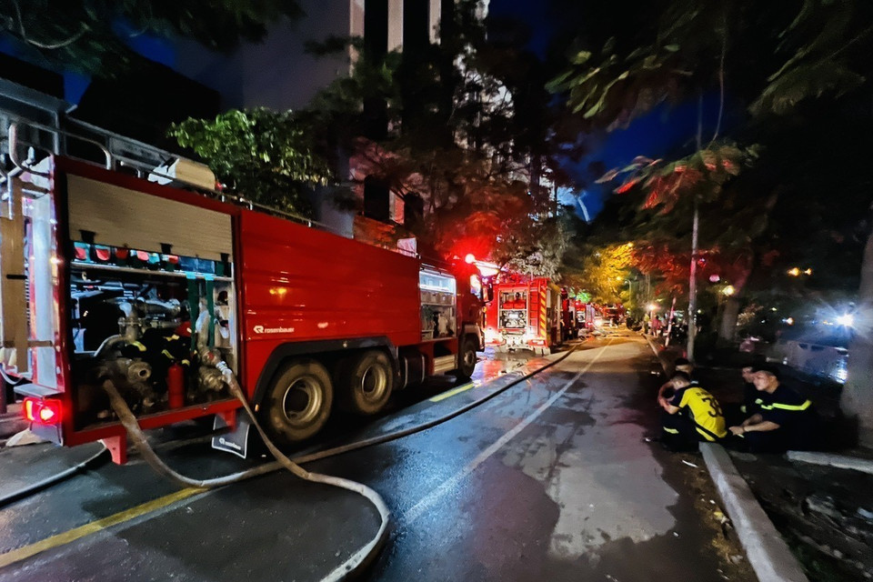 Hiện trường vụ cháy. (Ảnh: Phạm Kiên/TTXVN)