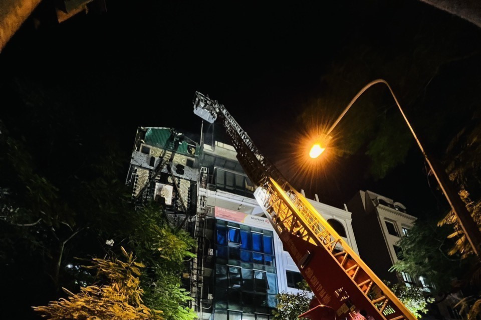 Hiện trường vụ cháy. (Ảnh: Phạm Kiên/TTXVN)