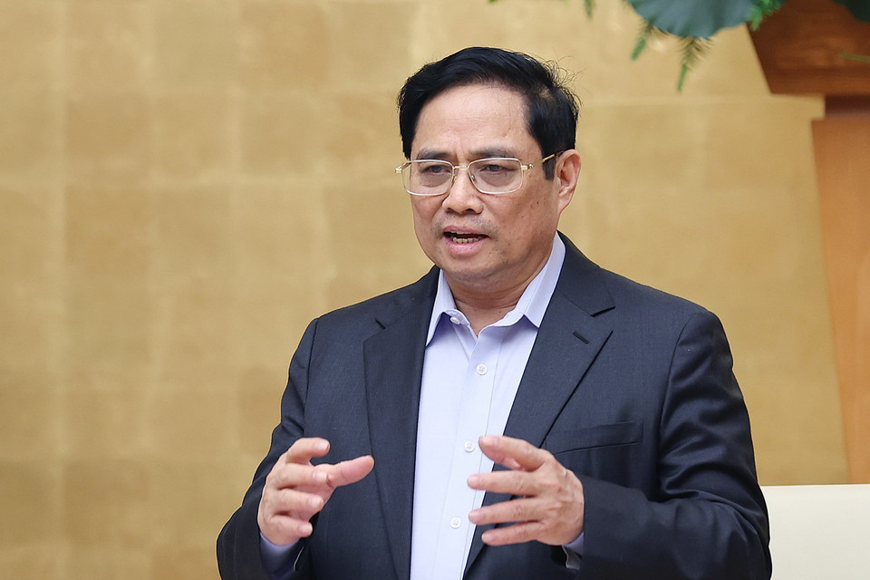 Thủ tướng Phạm Minh Chính kết luận cuộc họp. (Ảnh: Dương Giang/TTXVN)