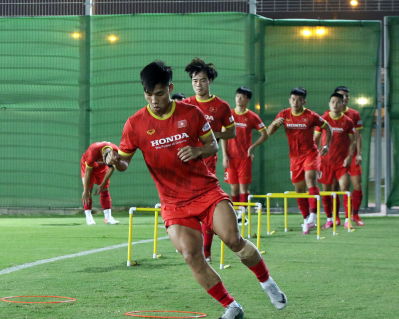 Các cầu thủ đều tỏ ra sung sức và hoàn thành tốt giáo án của ban huấn luyện. (Nguồn: VFF)