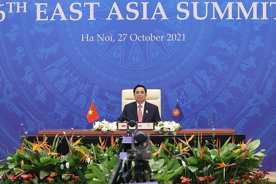 Thủ tướng Phạm Minh Chính tham dự Hội nghị cấp cao Đông Á lần thứ 16. (Ảnh: Dương Giang/TTXVN)