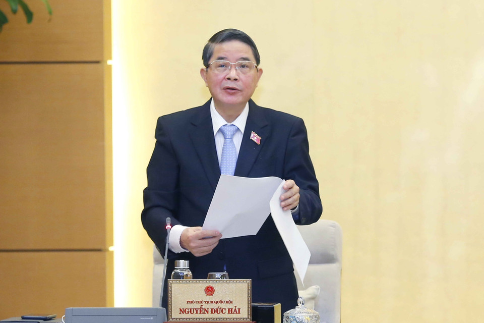 Phó Chủ tịch Quốc hội Nguyễn Đức Hải phát biểu. (Ảnh: Doãn Tấn/TTXVN)