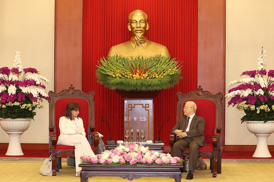 Quang cảnh buổi tiếp. (Ảnh: Trí Dũng/TTXVN)