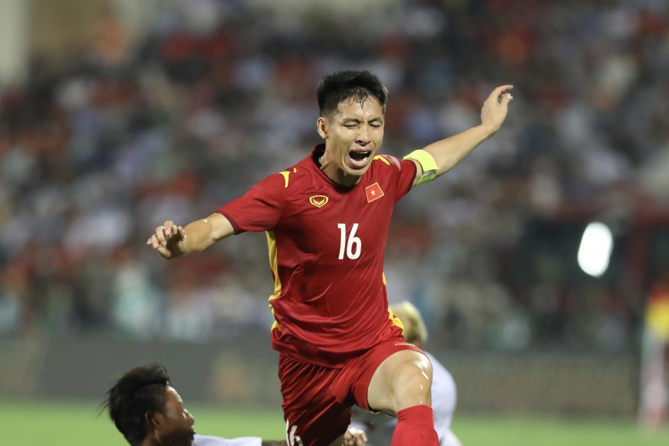 Kết thúc hiệp 1, hai đội hoà nhau 0-0. (Ảnh: Minh Quyết/TTXVN)