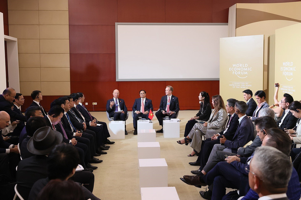 Toàn cảnh phiên Đối thoại Chiến lược Quốc gia Việt Nam-WEF. (Ảnh: Dương Giang/TTXVN)