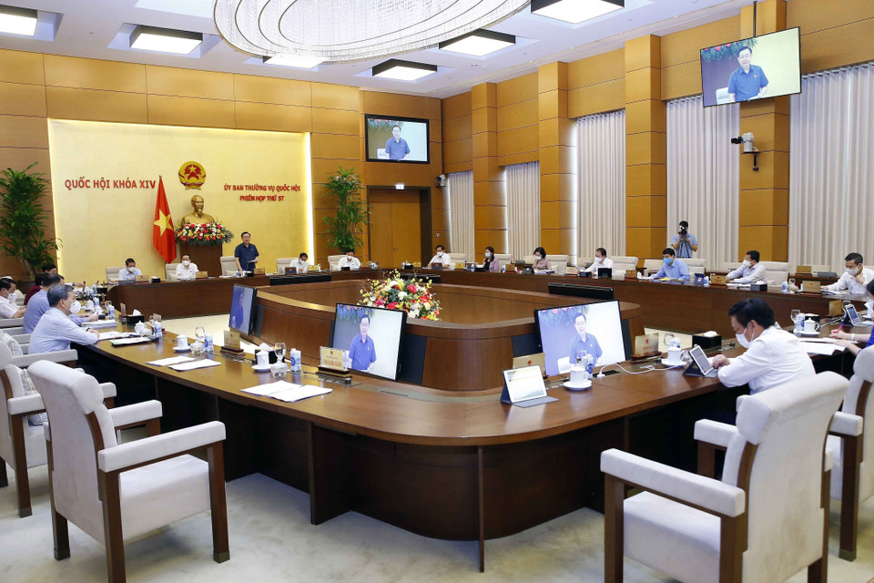 Quang cảnh Phiên họp thứ 57 của Ủy ban Thường vụ Quốc hội. (Ảnh: Doãn Tấn/TTXVN)