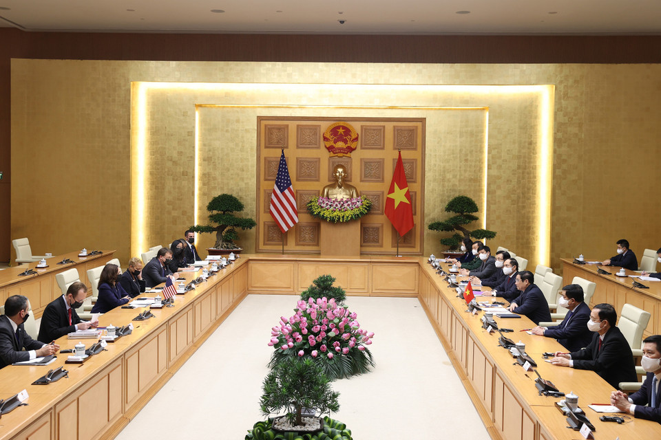 Quang cảnh buổi tiếp. (Ảnh: Dương Giang/TTXVN)