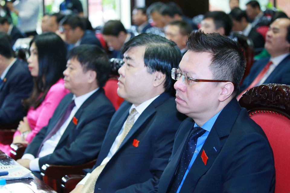 Đoàn đại biểu Đảng bộ Thông tấn xã Việt Nam dự Đại hội. (Ảnh: Phương Hoa/TTXVN)