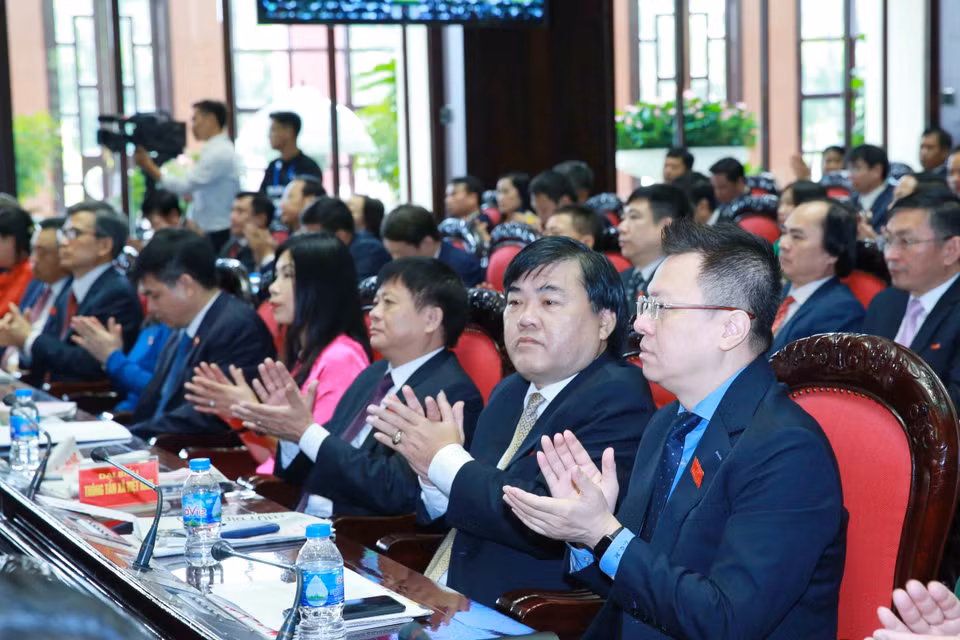 Đoàn đại biểu Đảng bộ Thông tấn xã Việt Nam dự Đại hội. (Ảnh: Phương Hoa/TTXVN)