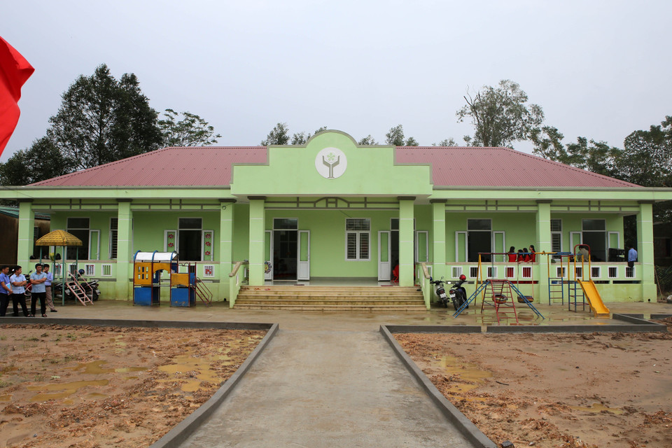 Trường mầm non Triệu Tài. (Ảnh: Hồ Cầu/TTXVN)