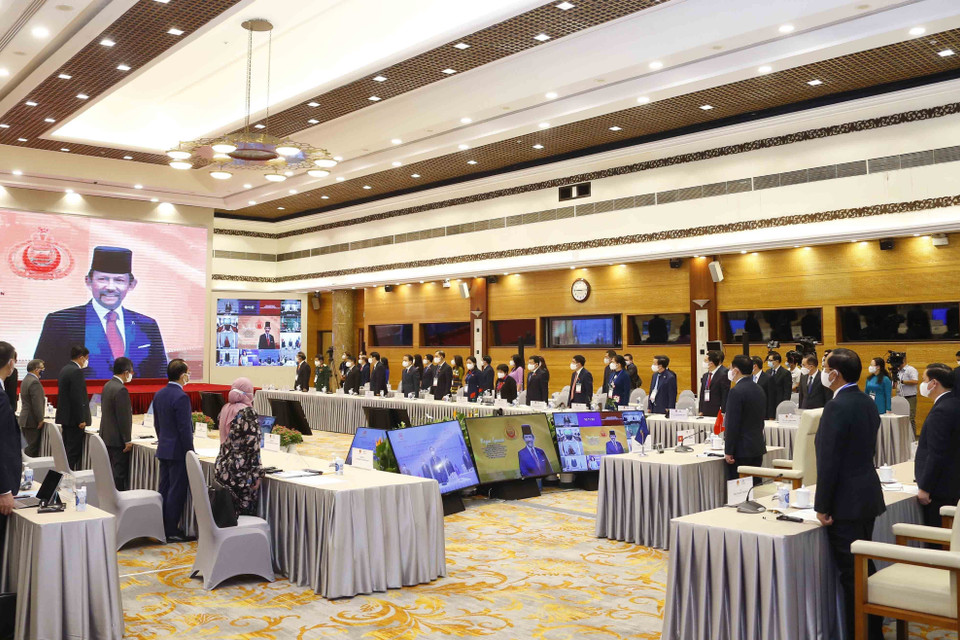 Quang cảnh Lễ khai mạc trực tuyến Đại hội đồng AIPA lần thứ 42. (Ảnh: Doãn Tấn/TTXVN)