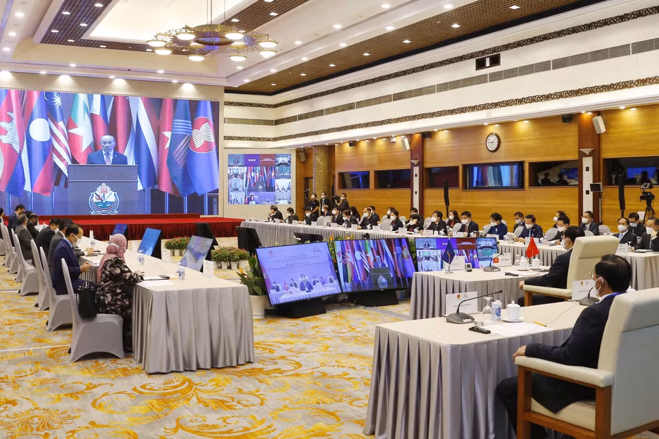 Phát biểu chào mừng của ông Haji Mohamed Taib, Chủ tịch AIPA 42. (Ảnh: Doãn Tấn/TTXVN)