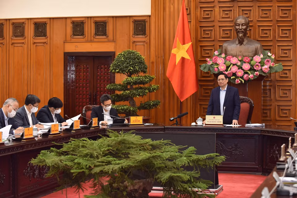 Thủ tướng Phạm Minh Chính phát biểu kết luận cuộc họp. (Ảnh: Dương Giang/TTXVN)