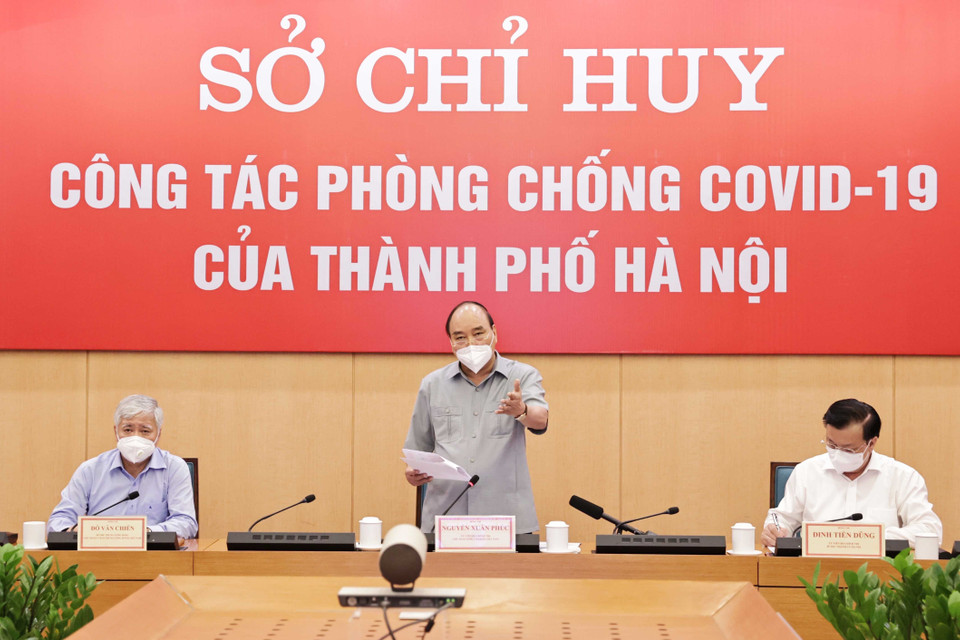 Chủ tịch nước Nguyễn Xuân Phúc phát biểu tại buổi làm việc. (Ảnh: Thống Nhất/TTXVN)