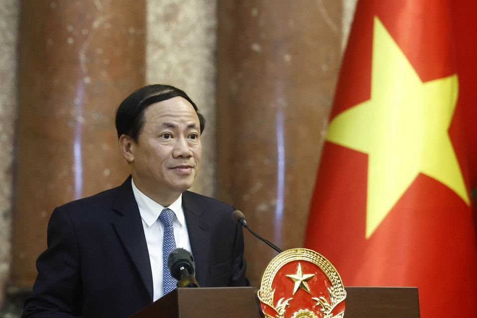 Ông Phạm Anh Tuấn, Chủ tịch Ủy ban Nhân dân tỉnh Bình Định, phát biểu. (Ảnh: Thống Nhất/TTXVN)