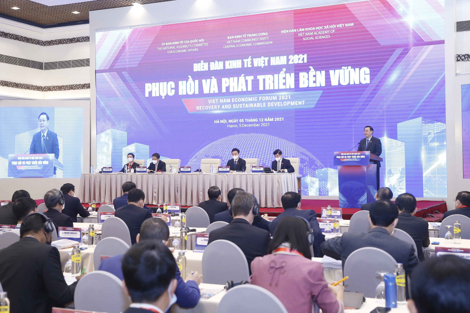 Chủ tịch Quốc hội Vương Đình Huệ phát biểu. (Ảnh: Doãn Tấn/TTXVN)