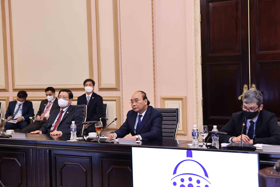 Chủ tịch nước Nguyễn Xuân Phúc phát biểu. (Ảnh: Thống Nhất/TTXVN)