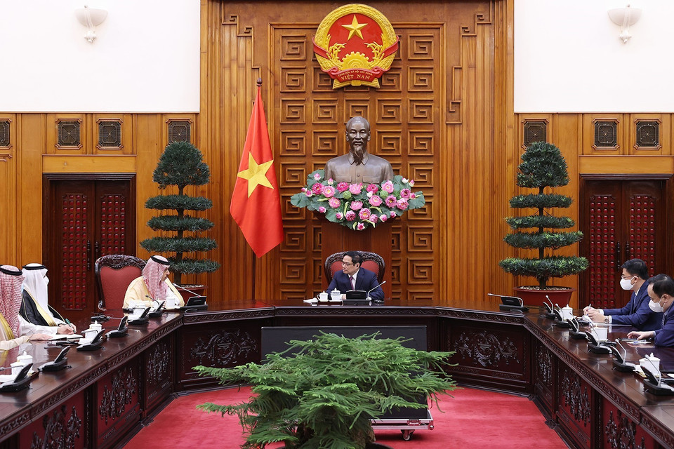 Quang cảnh buổi tiếp. (Ảnh: Dương Giang/TTXVN)