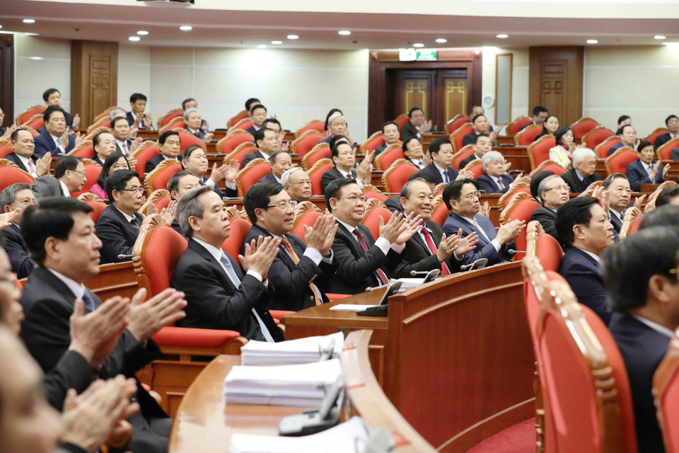 Các vị Ủy viên Trung ương dự hội nghị. (Ảnh: Phương Hoa/TTXVN)