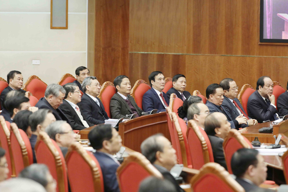 Các vị Ủy viên Trung ương dự hội nghị. (Ảnh: Phương Hoa/TTXVN)