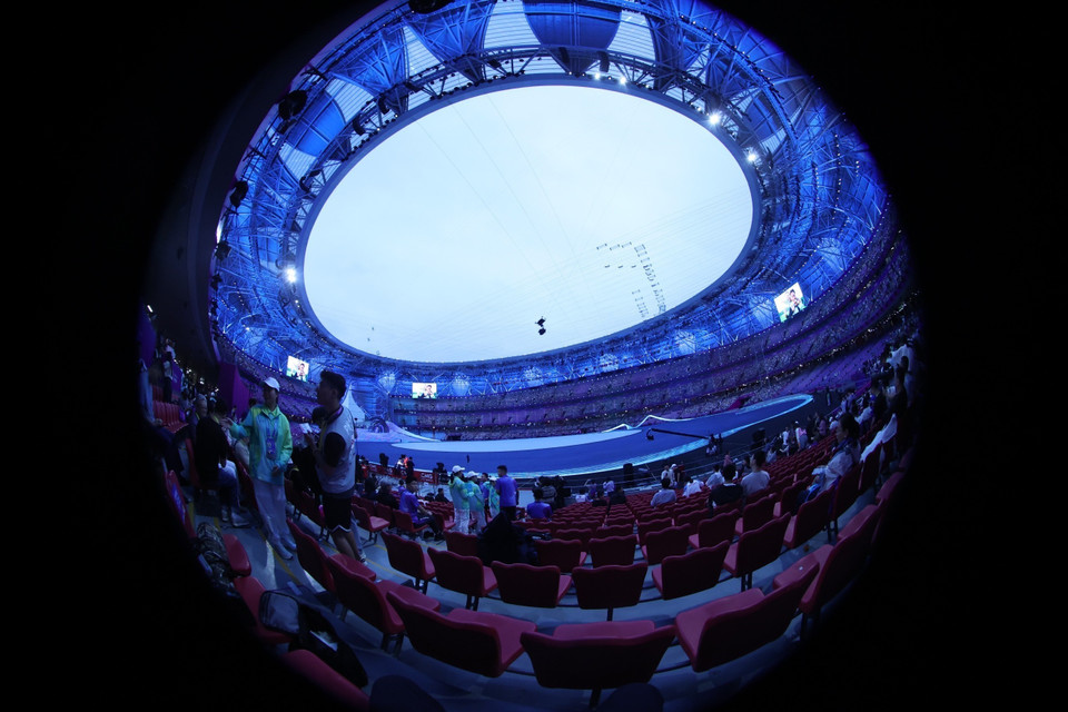 Sân vận động Olympic thành phố Hàng Châu, Trung Quốc. (Ảnh: Hoàng Linh/TTXVN)