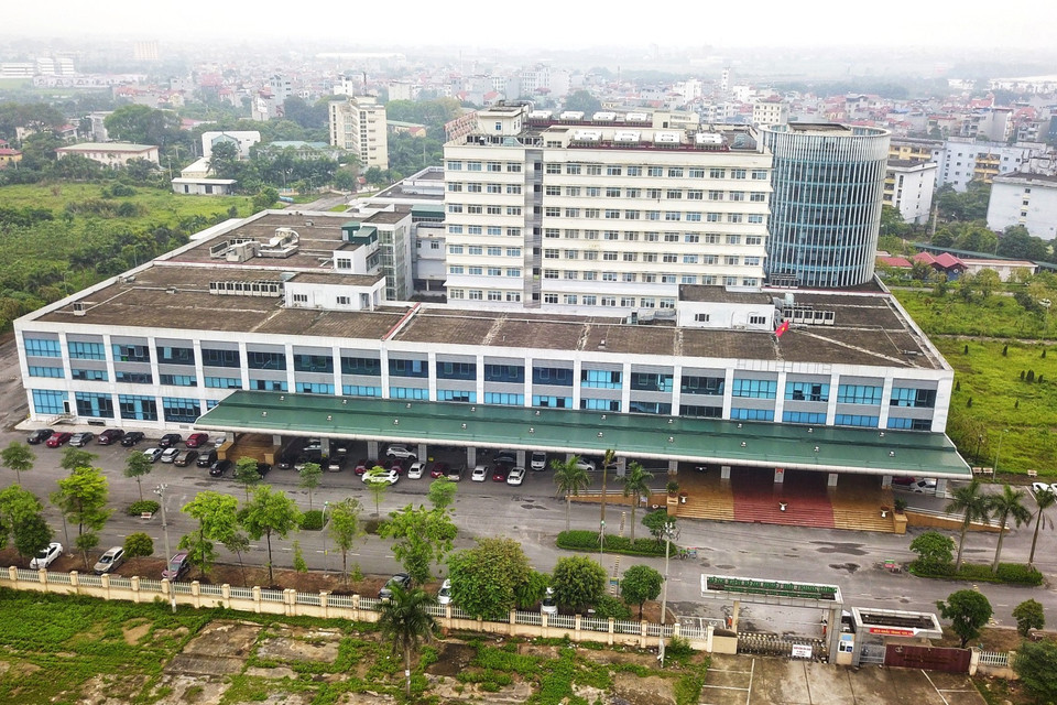 Toàn cảnh Bệnh viện Bệnh nhiệt đới Trung ương cơ sở 2 cách ly y tế từ ngày 5/5 đến ngày 19/5. (Ảnh: Thành Đạt/TTXVN)