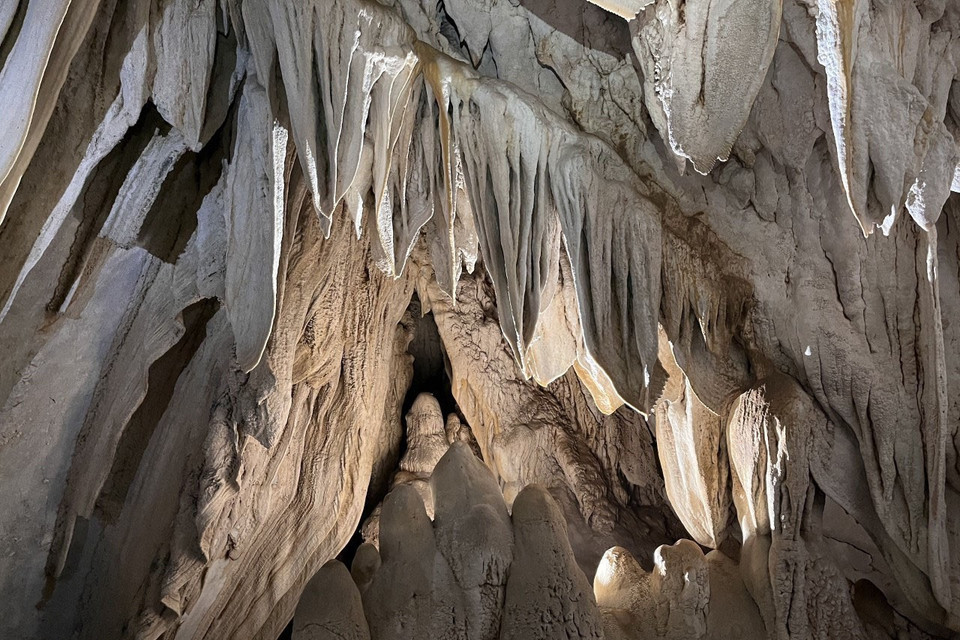 Chuyến khảo sát, khám phá lần này của các nhà khoa học đến từ Anh, Australia, New Zealand kéo dài 3 tuần, chia làm 3 đợt ở 2 huyện Minh Hóa và Tuyên Hóa thông qua sự hỗ trợ của một số hướng dẫn viên du lịch ở Phong Nha và những người dân địa phương. (Ảnh: TTXVN phát)