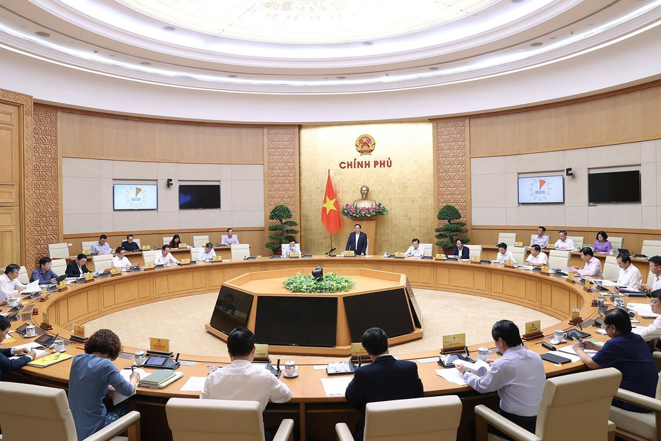 Quang cảnh Phiên họp Chính phủ thường kỳ tháng 10. (Ảnh: Dương Giang/TTXVN)