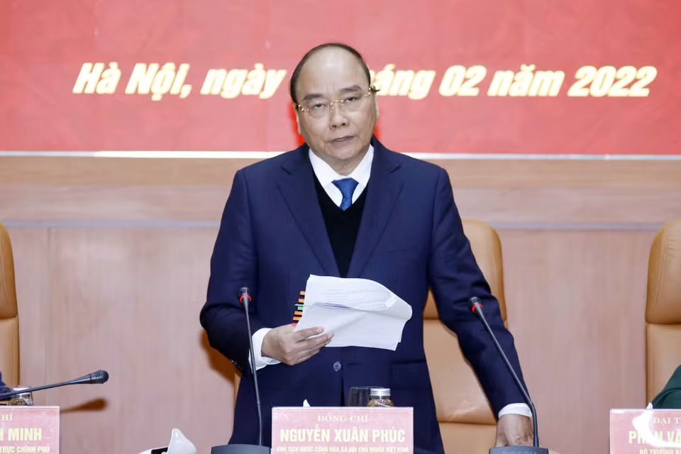 Chủ tịch nước Nguyễn Xuân Phúc phát biểu. (Ảnh: Thống Nhất/TTXVN)